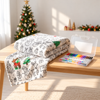 Couverture à colorier motif Noël — mise en scène