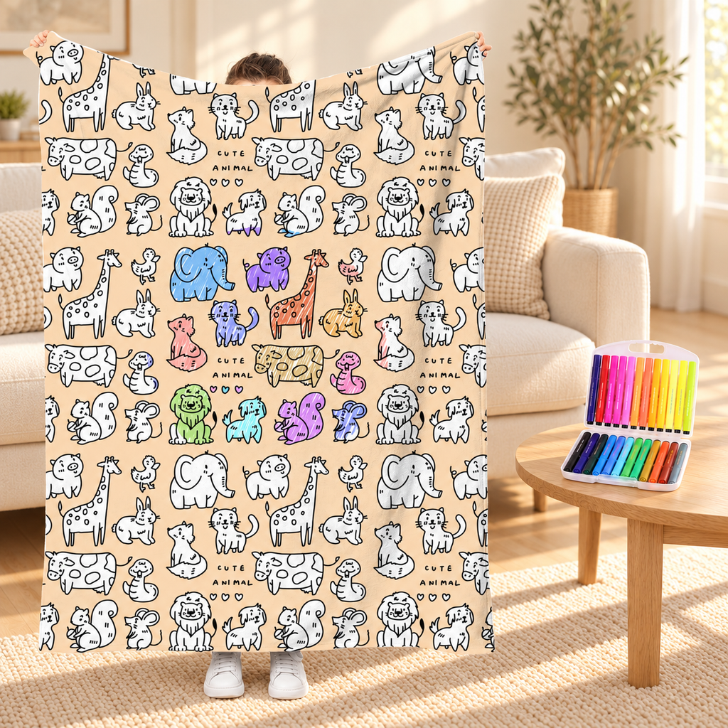 Couverture à colorier — Zoo — mise en scène